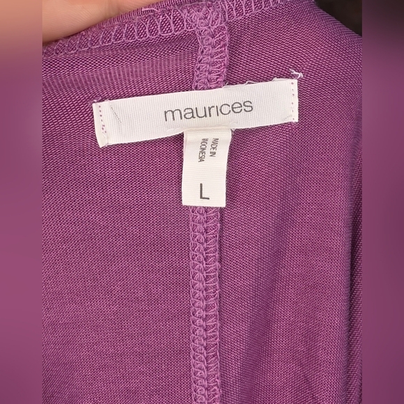 Maurices 24/7 Vneck Tank Top Soft Sandwashed Mauve Chalk Magenta Purple L - Picture 4 of 6
